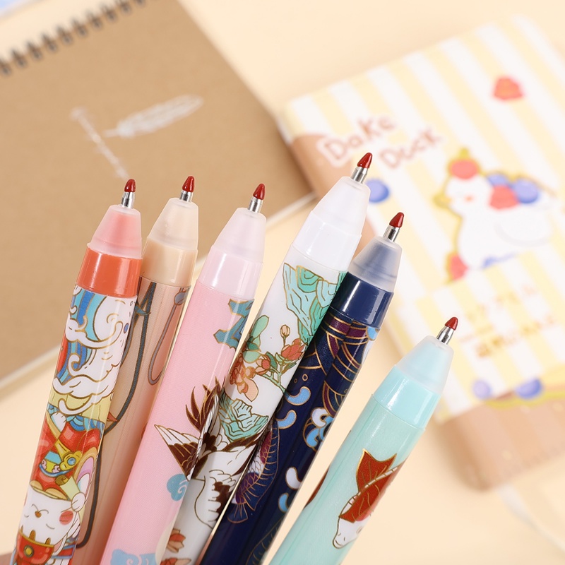 [Harga Grosir] 0.5mm Press-type Pen Kawaii Anime Pattern Gel Pen Dihapus Pena Netral Siswa Menulis Alat Tulis Kantor Sekolah Ujian Perlengkapan Menulis Kartun Signature Pen