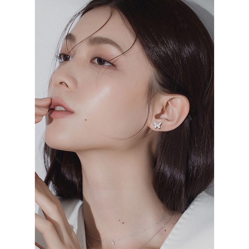 Anting Tusuk Bentuk Pita Hollow Untuk Wanita