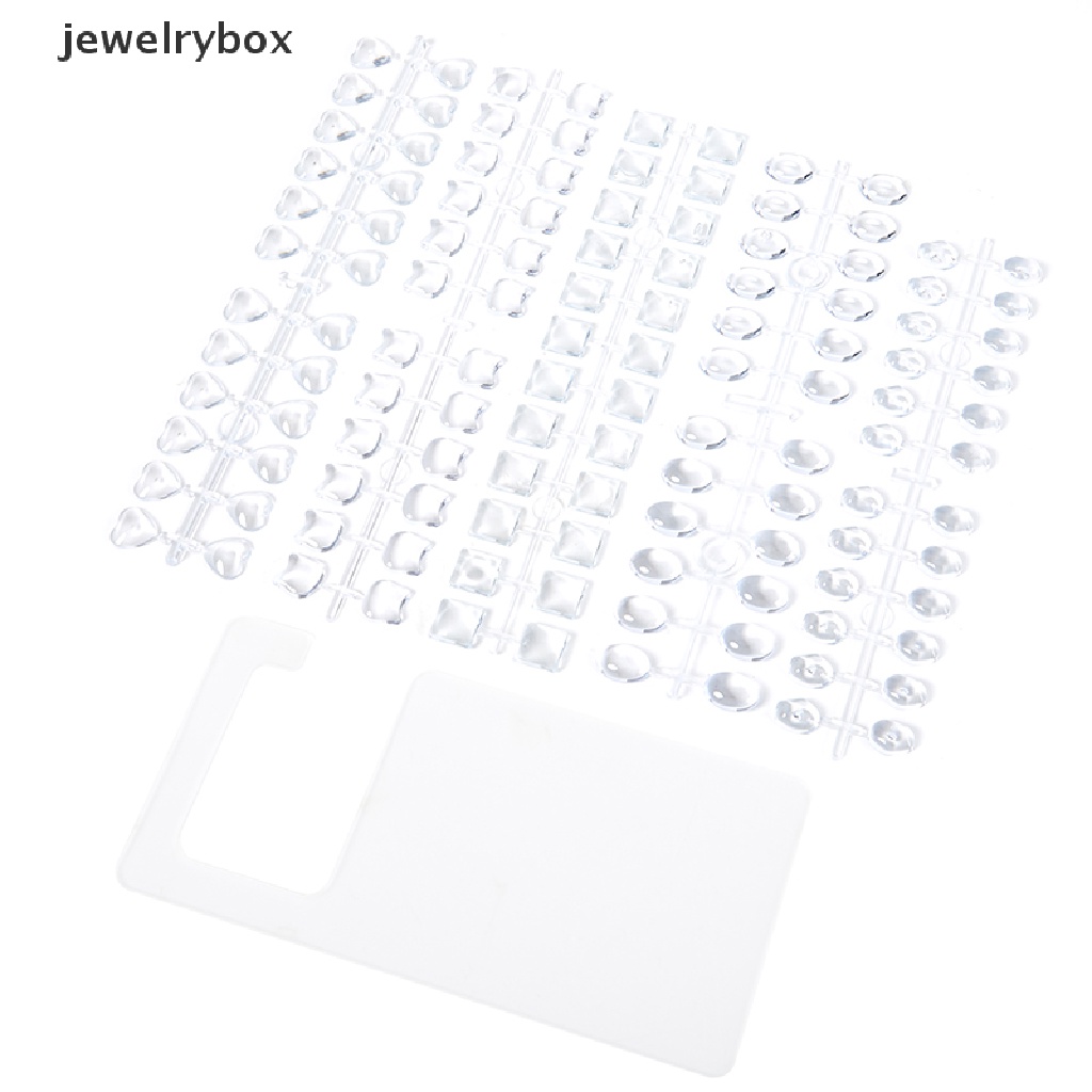 [jewelrybox] Akrilik Bening Praktek Oval Persegi Bentuk Hati Alat Paku Nail Color Card Display Butik