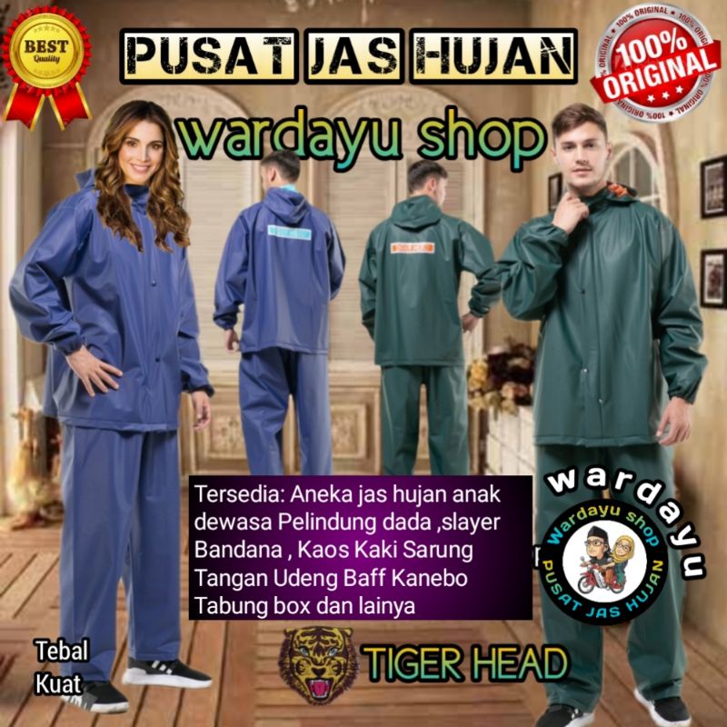 Jas Hujan Penguin CX7 Penguins Original CX 7 XXL Jumbo Tiger Head Twist Tebal Terlaris Termurah Setelan Jaket Baju Celana Big Size Pria Wanita Cewek Cowok Perempuan Laki Laki Dewasa Harga Grosir / Mantel Raincoat Anti Rembes dan Bocor