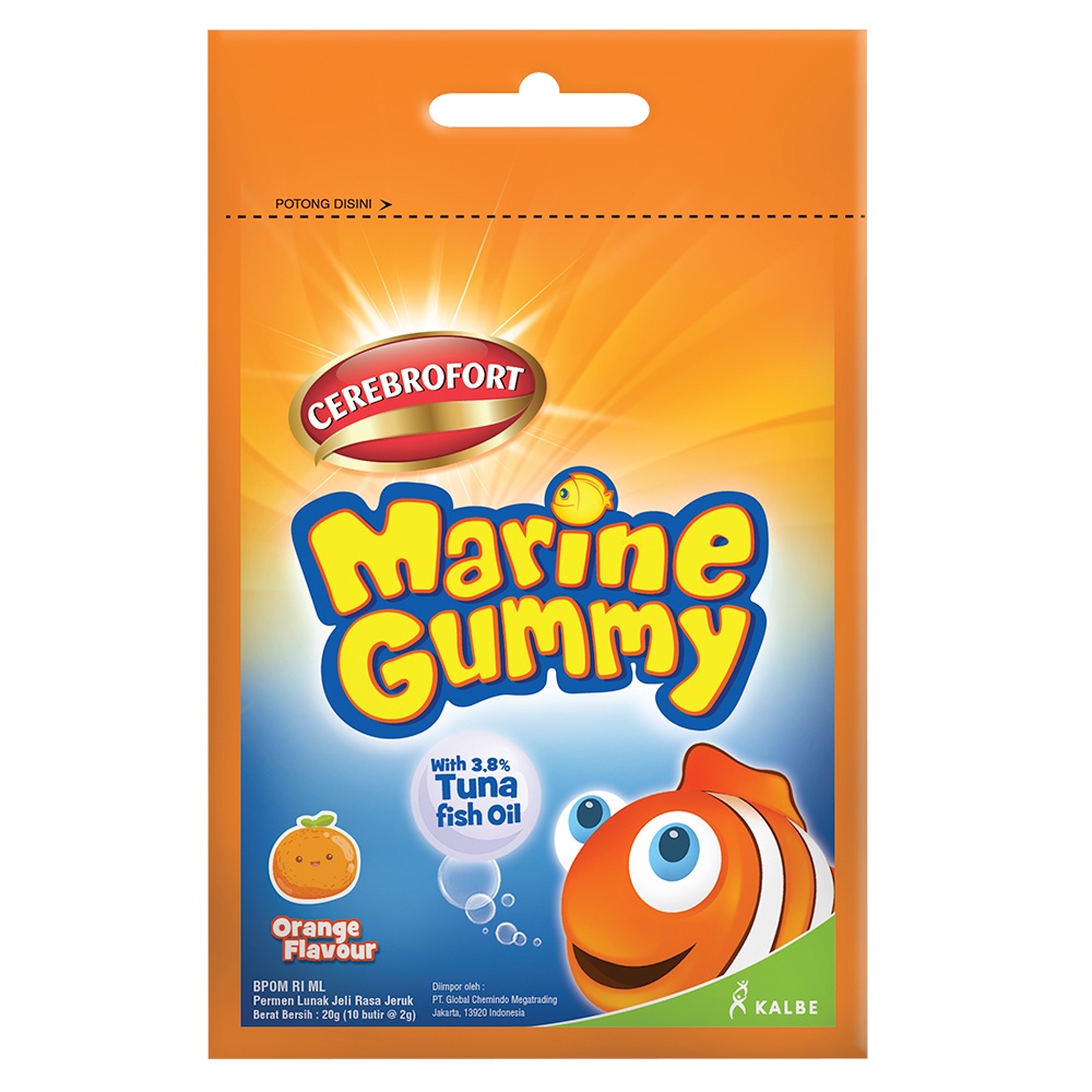 Duo &amp; Single Pack Cerebrofort Marine Gummy + Sticker &amp; Face Shield