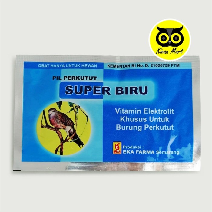 PIL JAMU PERKUTUT SUPER BIRU EKA FARMA JAMU BURUNG PERKUTUT GACOR SPRB