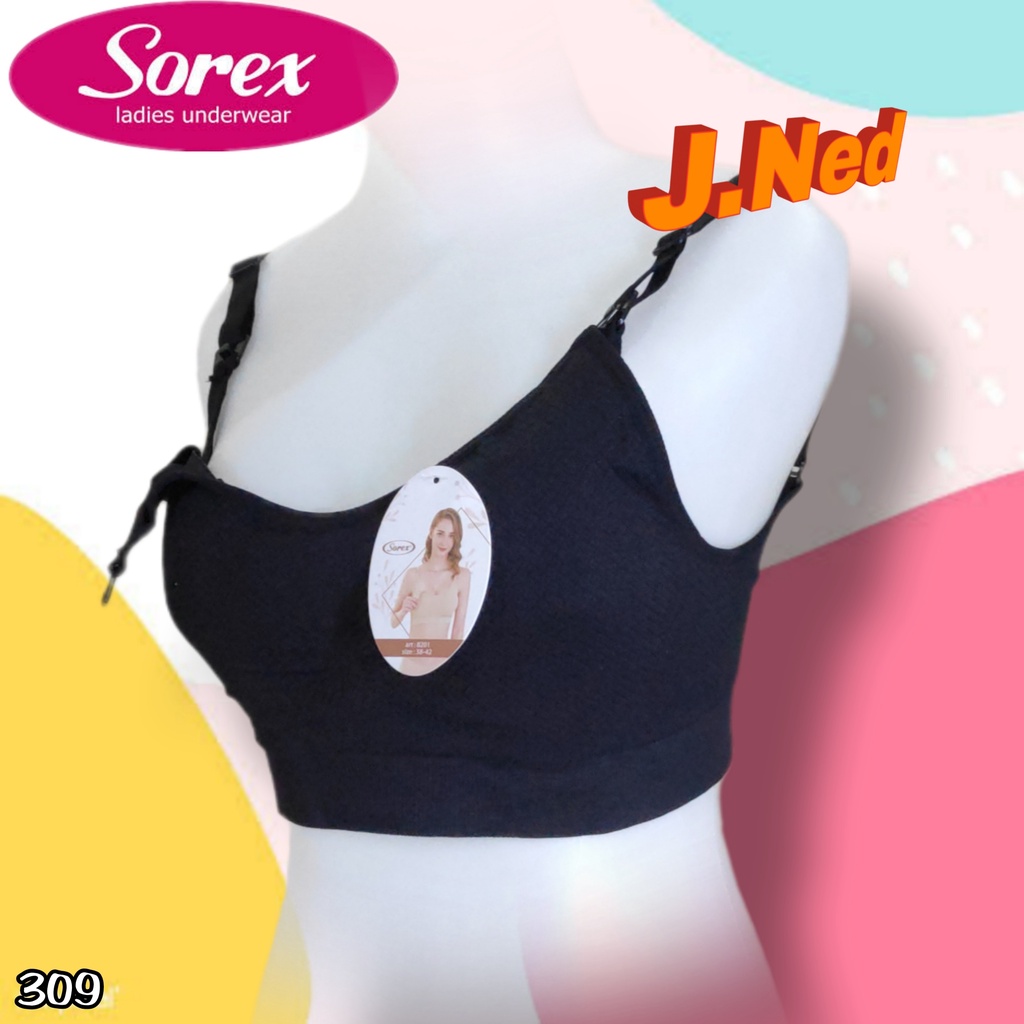 J309 -BRA/BH MENYUSUI SOREX BUSA TANPA KAWAT CUP BESAR 34-38C DAN 38-42C TIGA PENGAIT