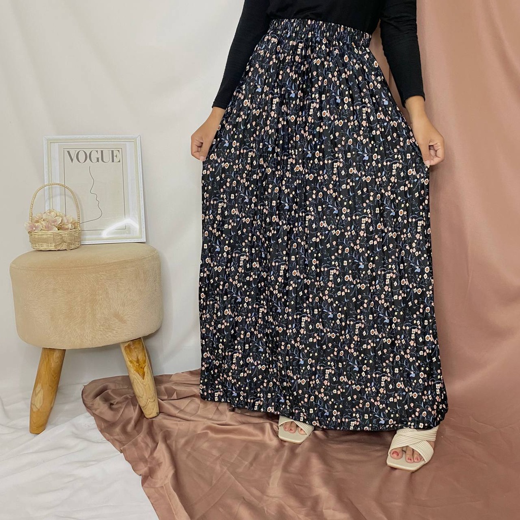 MAXI SKIRT HYGET/ROK PLISKET PREMIUM LIPATAN BESAR