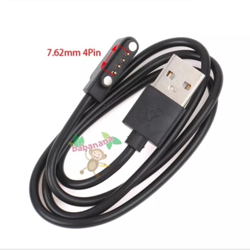 Kabel USB Charger Casan 4 Pin 7.62 mm Smartwatch Jam Smart Watch Cable 4pin 7.62mm