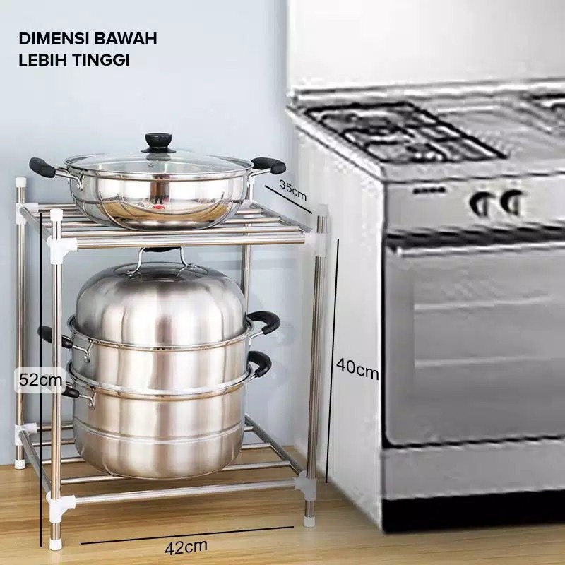 RAK DAPUR PANCI STAINLESS STEEL / RAK PENYIMPANAN / RAK KAMAR MANDI / RAK SERBAGUNA