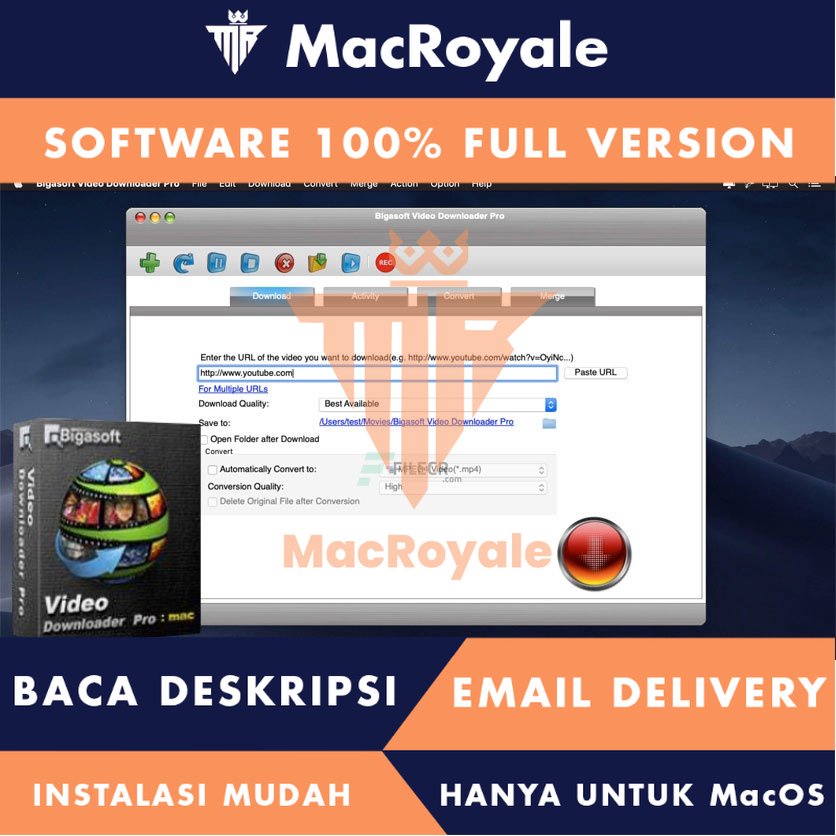 [MacOS] Bigasoft Video Downloader Pro Full Version Lifetime Full Garansi - Alat unduh video serbaguna untuk MacOS