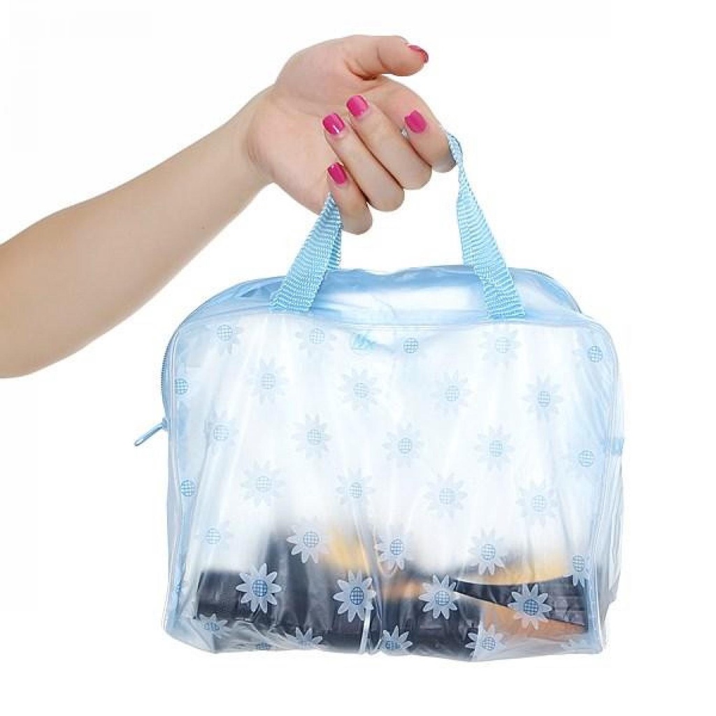 (BISA COD) FTIHSHP  Tas Perlengkapan Mandi Kosmetik Motif Floral Waterproof Bag - E40