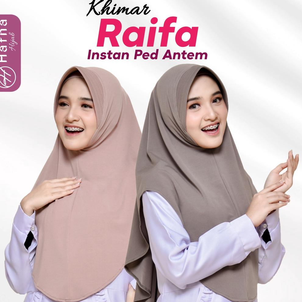 TERMURAH Khimar Jersey Premium Raifa Instan Ped Anti Tembem Hafna Hijab
