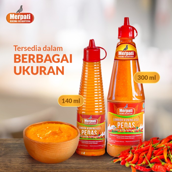 

Terlaris ✨ -Lombok Kuning Merpati / Sambal Makassar 300ml2.2.23