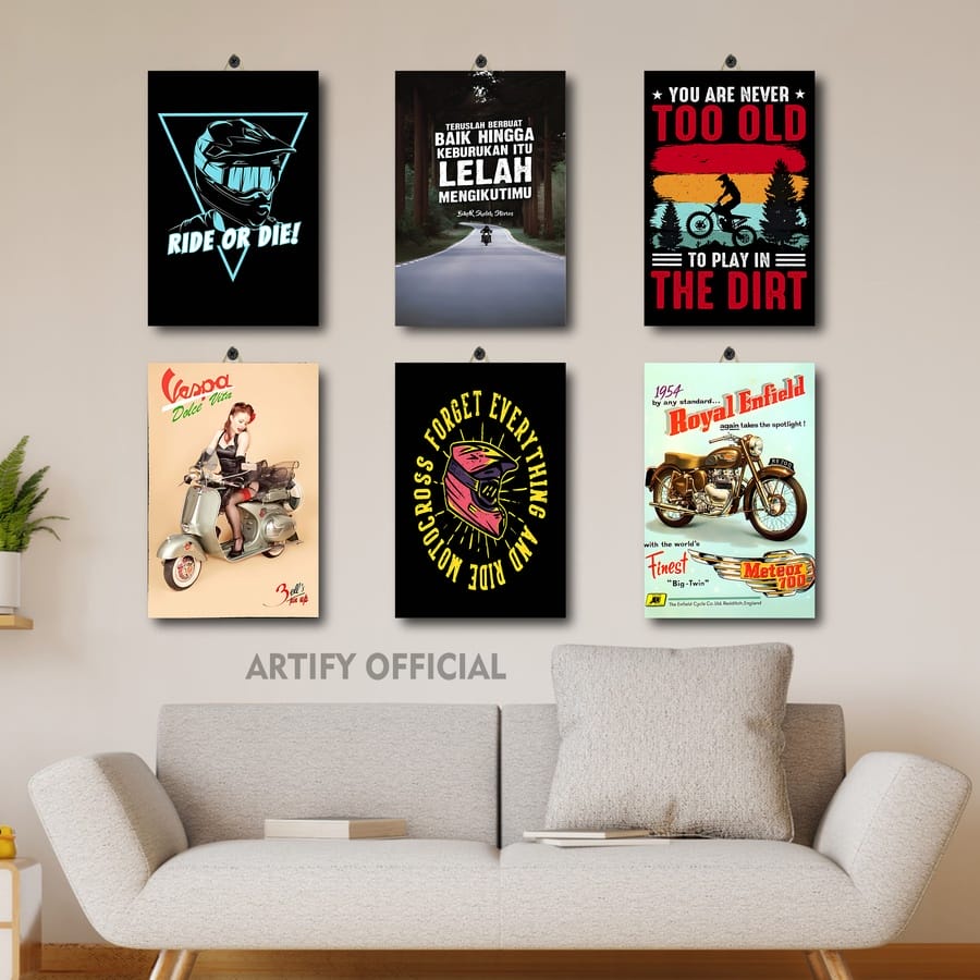 21-40 POSTER KAMAR PRIA QUOTE MOTORCYCLE 20X30 APAJL|OO3WC| HIASAN KAMAR COWOK MOTOCROSS | DEKORASI 