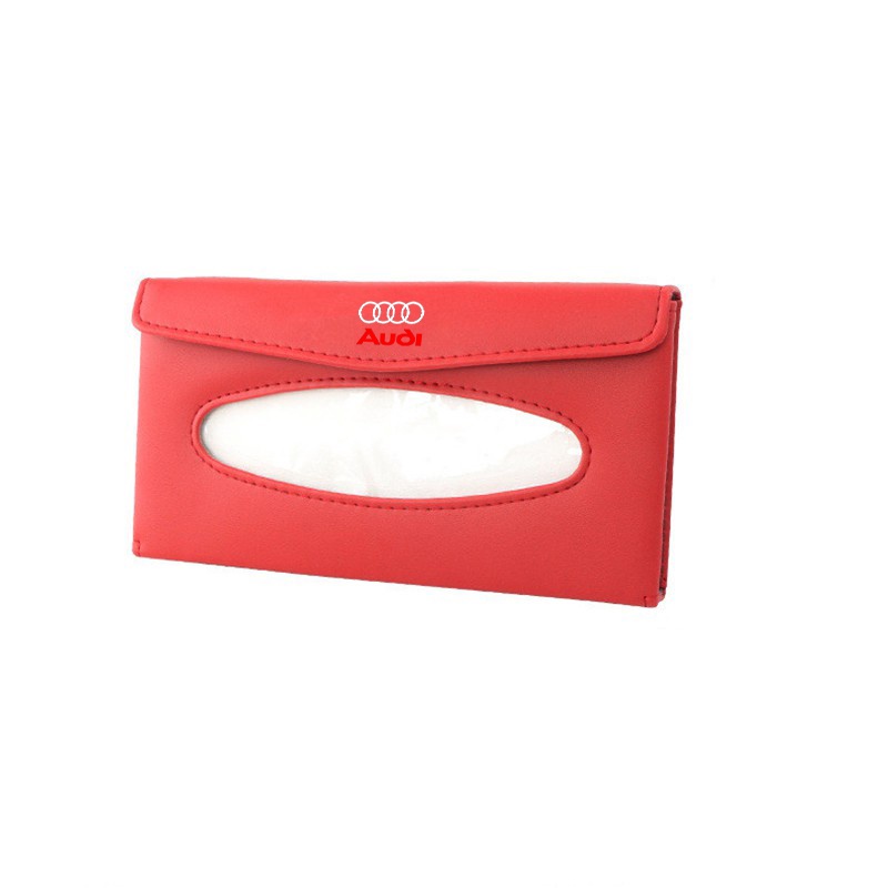 Audi Tempat Penyimpanan Tisu Sun Visor Mobil Auto Paper Towel Leather Tissue Box Untuk A3 8l A1 Q5 TT mk2 A5 A4 B7 B8 B5 A6 C7 C6 Q7 Q3 RS3