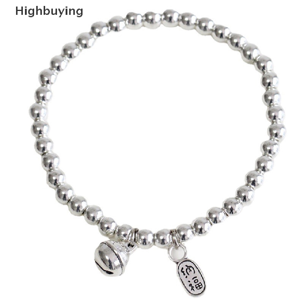 Hbid Gelang Manik-Manik Bulat Fashion Warna Perak Sederhana Untuk Wanita Gadis Punk Hip-Hop Trendi Aksesoris Perhiasan Hadiah Pasangan Perhiasan Glory