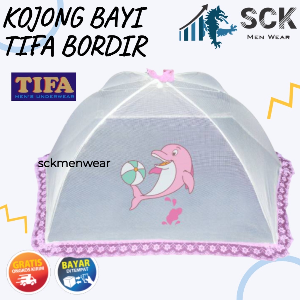 Kojong TIFA JUMBO Motif Bordir / Kelambu Bayi Halus / Pelindung Bayi Anti Nyamuk - sckmenwear GROSIR