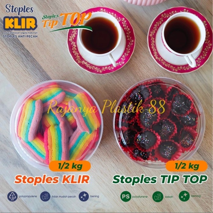 Toples Nastar Bulat 250gram 500gram Stoples TipTop / toples kue Kering