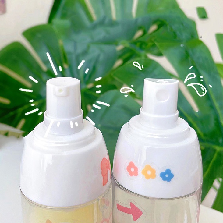 [HOT Sale] Dispenser Lotion Dan Toner Chubby Travel Lovely Dengan Stiker Portable Transparan Press bottle Cosmetic dispensing bottle Refillable 1Set