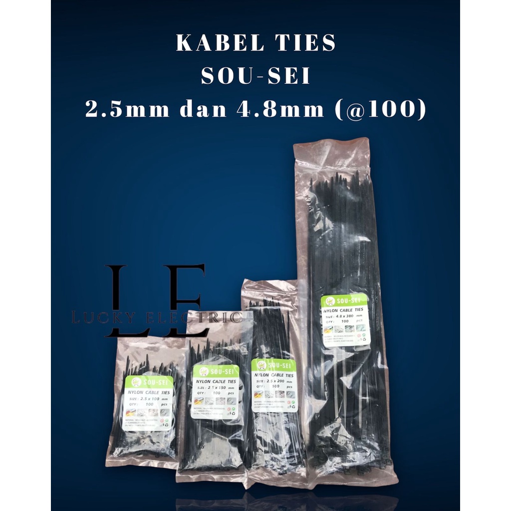 

KABEL TIES/CABLE TIES/KABEL TIS HITAM/PUTIH SIZE 2.5MM/4.8MM (10cm/15cm/20cm/38cm)