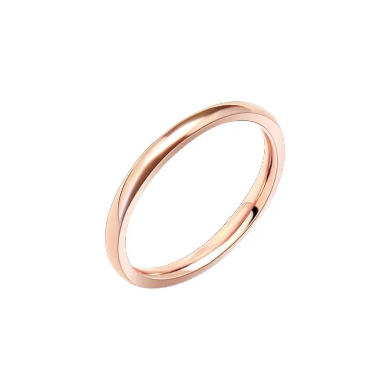 Cincin Ekor Ultrafine Glossy | Cincin Polos Bahan Titanium Steel Lapis Rose Gold 18K Untuk Wanita |  Kotak Hadiah Untuk Hadiah |Perhiasan Minimalis