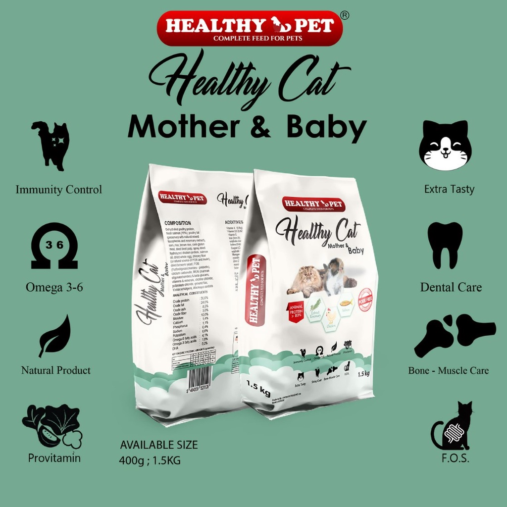 Healthy Cat 1.5kg Makanan Kucing Kering Healthy Pet