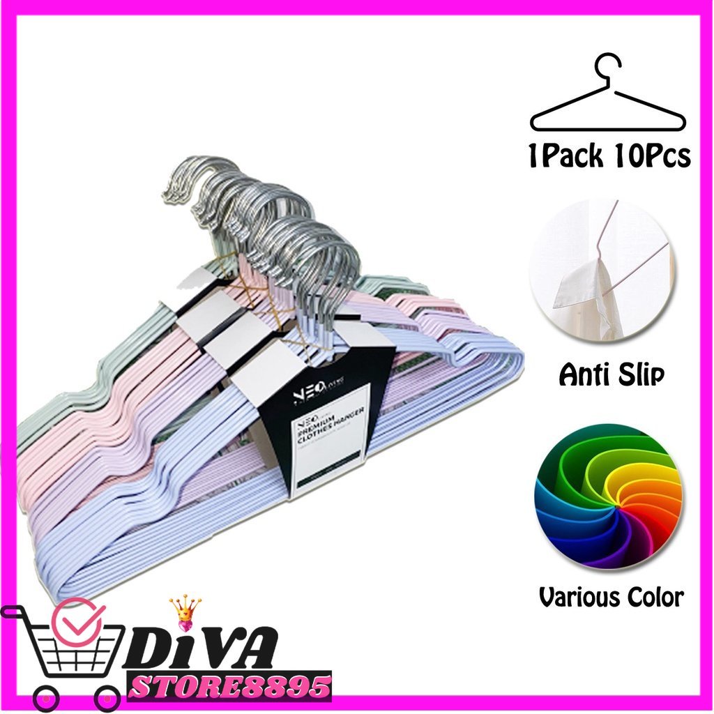 Hanger Stainlees Steel / Hanger Baju / Hanger Dewasa Premium / Gantungan Baju /Hanger Kawat/ Hanger Baju 40cm divastore