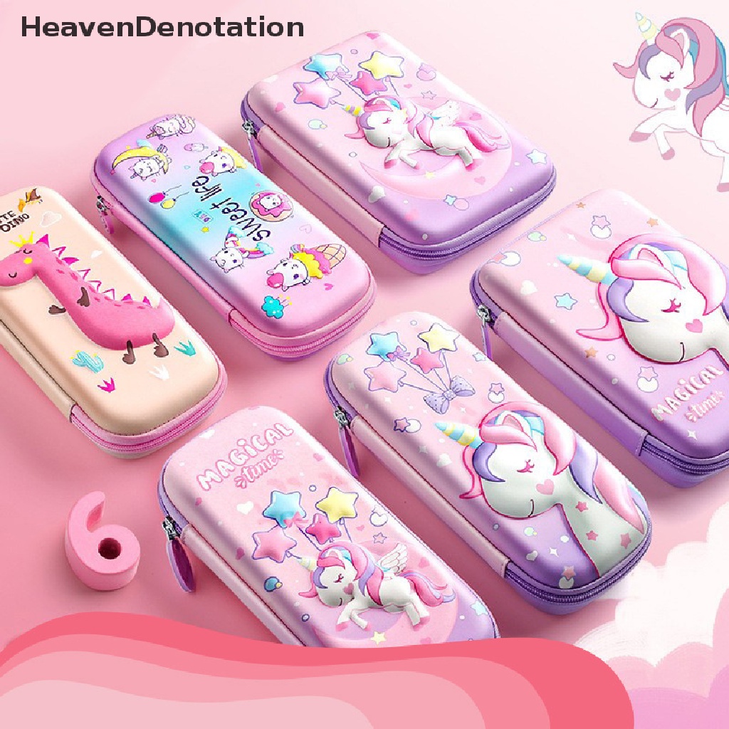 [HeavenDenotation] 3d EVA Unicorn Lucu Pensil Case Kartun Kotak Alat Tulis Pena Tas Penyimpanan Kapasitas Besar Siswa Pen Case Perlengkapan Sekolah Hadiah HDV