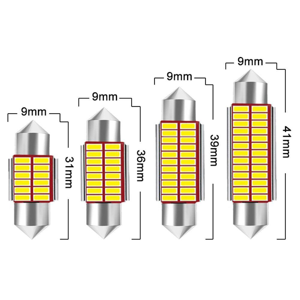 Lanfy Bohlam Mobil 1pc Festoon LED non polar Putih 31/36 /39 /41mm Lampu Plat Lisensi Interior Mobil