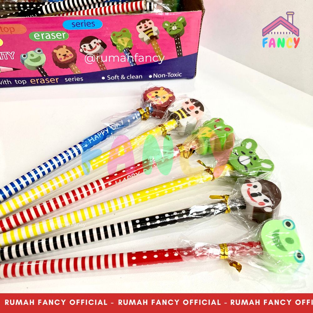 

[1PCS] Pensil 2B + Penghapus Karakter Lucu Murah / Pensil Penghapus Cabut Pasang SQ01