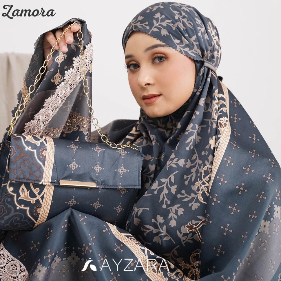 HARGA TERMURAH Ayzara - Mukena Dewasa Zamora Maxmara Silk Tas Premium Motif
