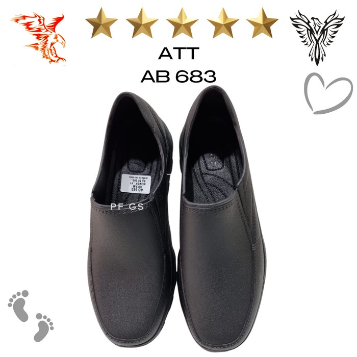 Sepatu Slip On Pria ATT AB 683 Karet Anti Air Formal 39-43