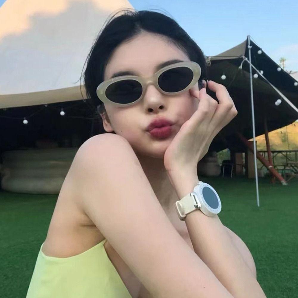 Needway   Wanita Kacamata Hitam Seaside Kacamata Elegan Keren Jennie Yang Sama Kacamata Bersepeda Hip Hop Kacamata Di Luar Kacamata Oval Frame Shades Sun Glasses