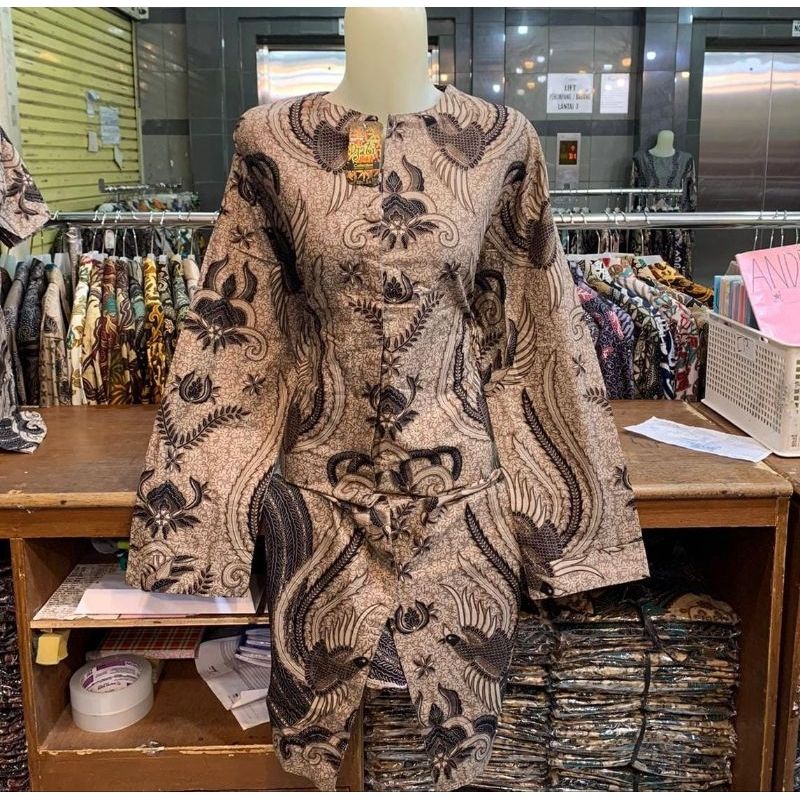 BATIK MOTIF MODERN MONALISA BLOUSE WANITA ATASAN WANITA KATUN PREMIUM M L XL XXL XXXL