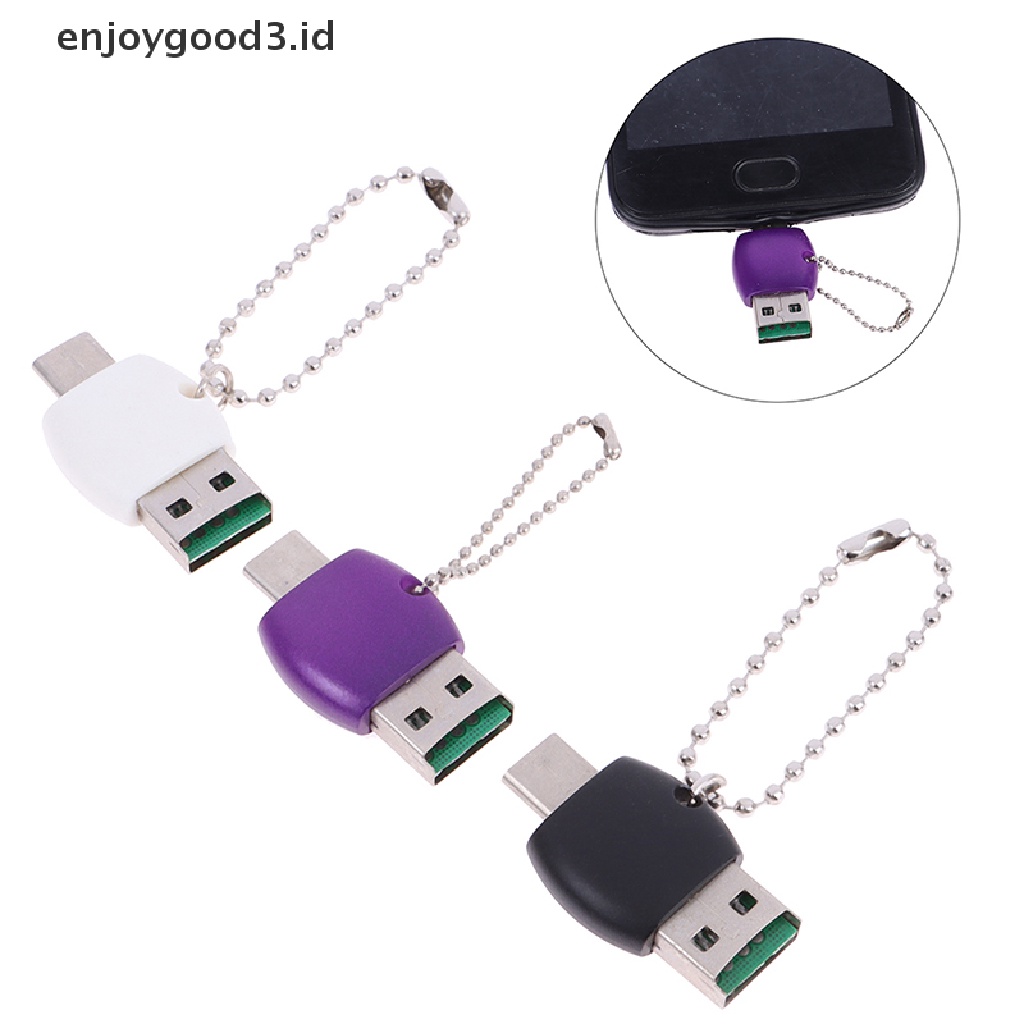 [Rready Stock] Type-c Card Reader OTG 2in1 TF Card Reader Tipe-c Adaptor Memory Flash Drive (ID)