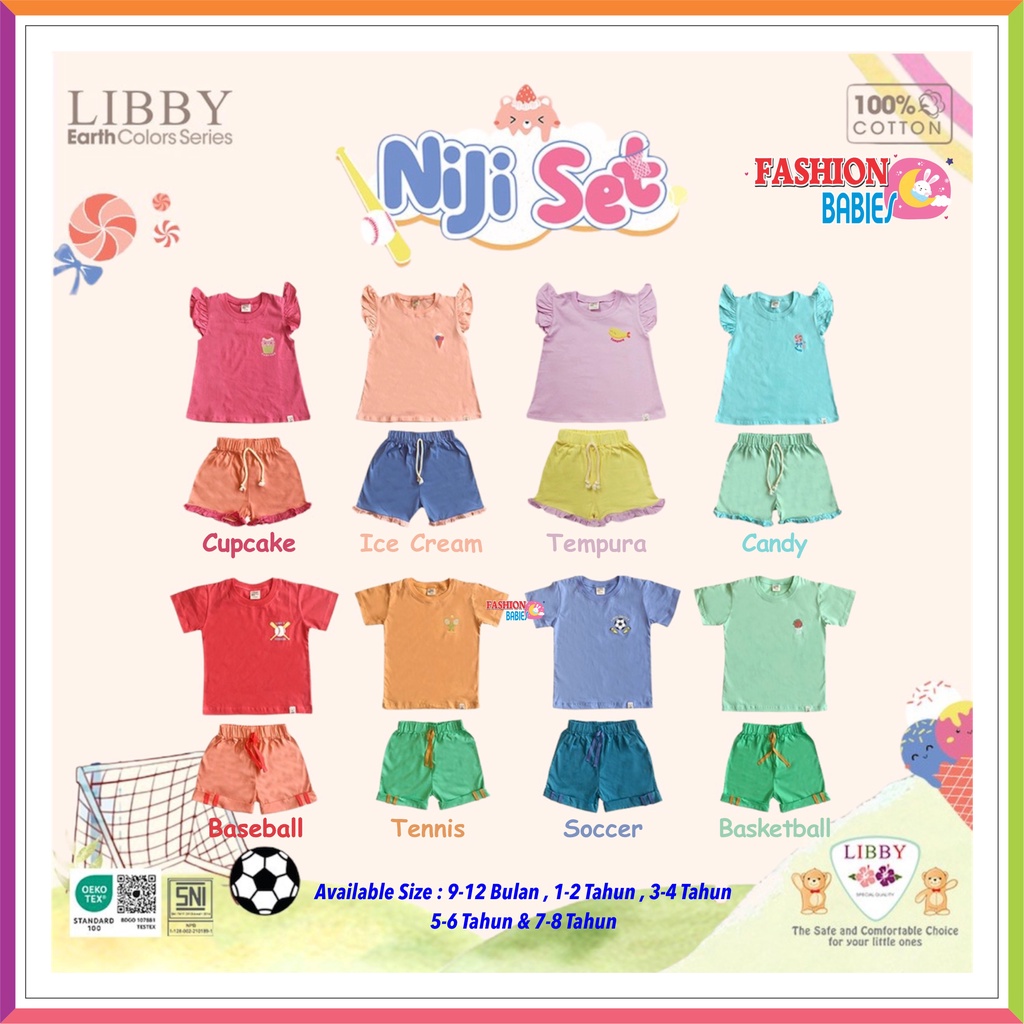 LIBBY NIJI SET BOY &amp; GIRL SERIES | LIBBY EARTH COLOUR 0-8 TAHUN