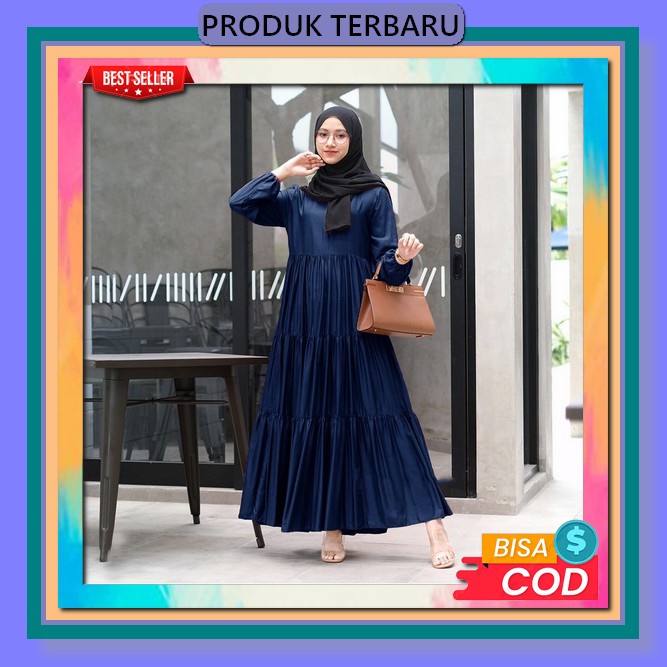 Gamis Putih Polos Pengajian Kekinian Remaja Pesta Moscrepe Tren Kekinian 2022 - White Gamis Hexa Dre