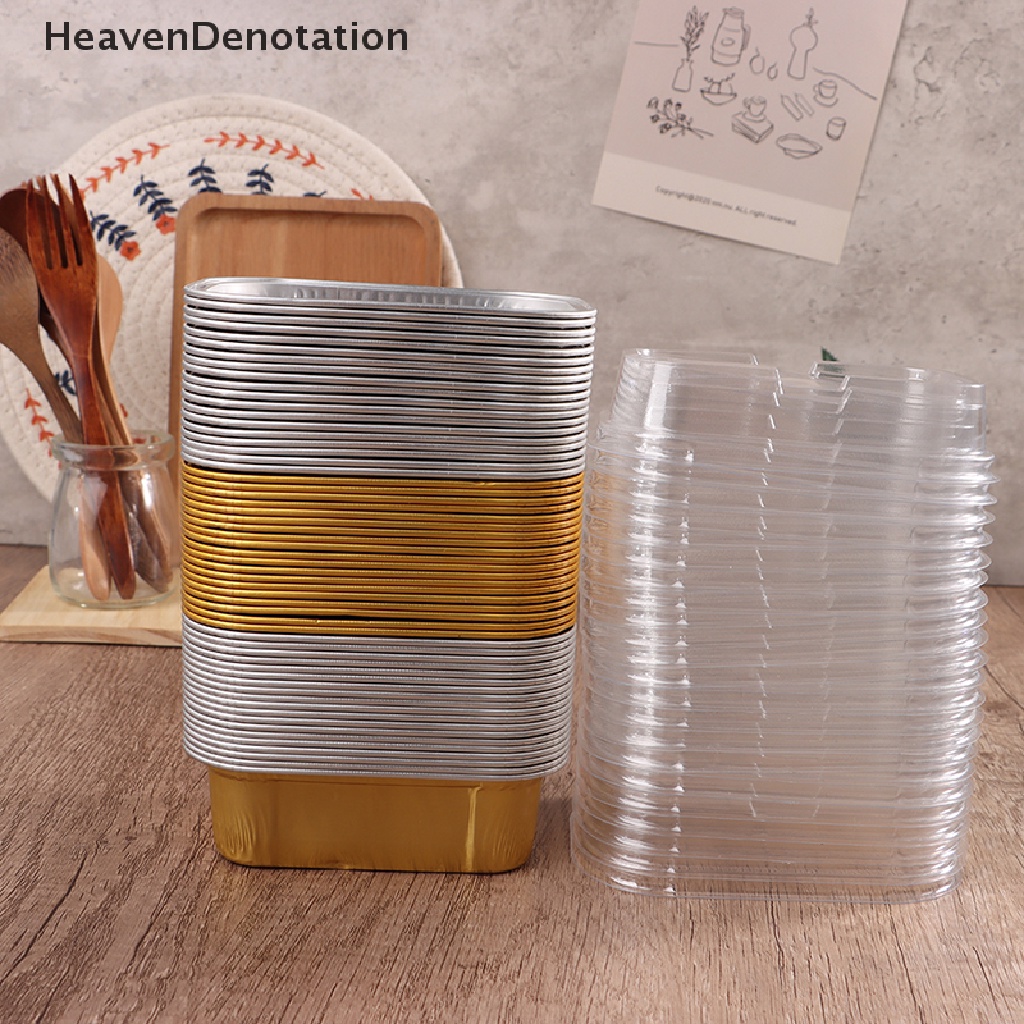 [HeavenDenotation] 10pcs 168ML Kotak Tahan Panas Persegi Panjang Aluminium Foil Tahan Panggang HDV