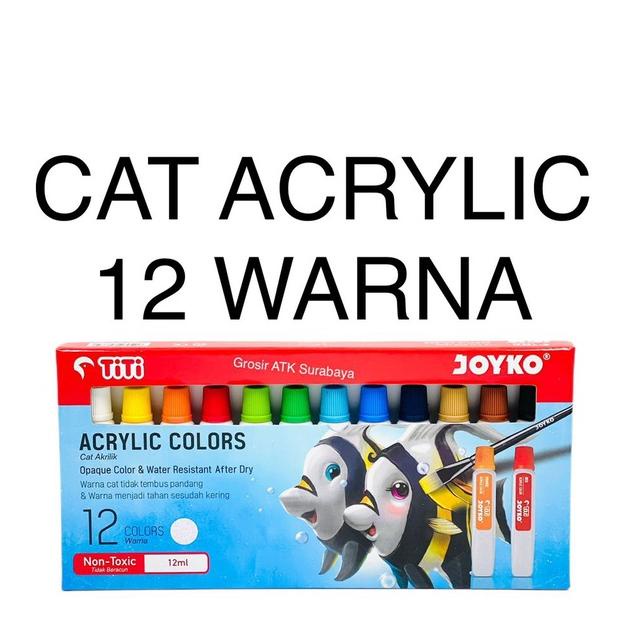 

G81 Acrylic Color Colour / Cat Acrylic / Cat Akrilik Joyko TiTi 12 Warna 12ML GRATIS ONGKIR ㊊