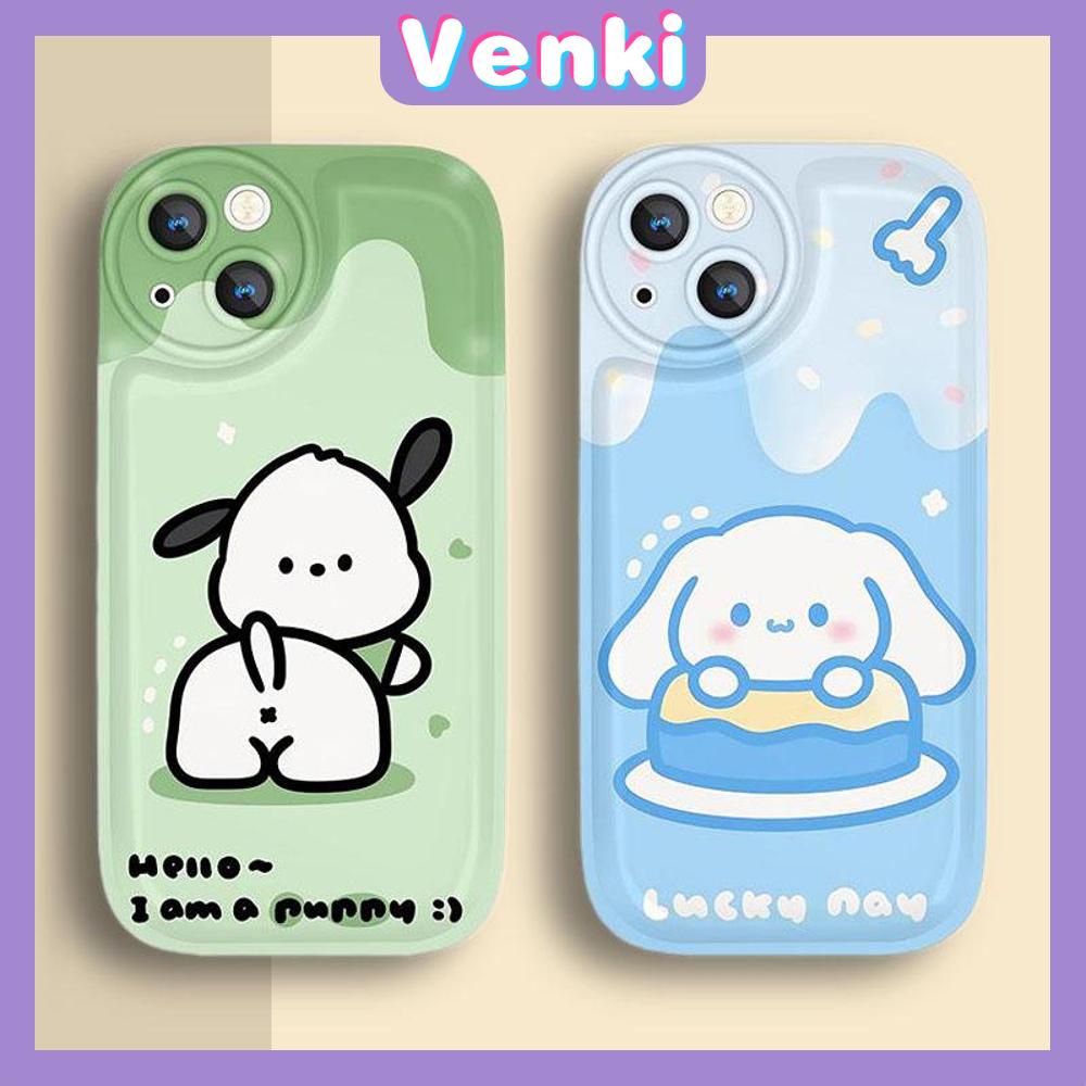 Case For iPhone 11 Soft TPU Air Cushion Case Glossy Cute Cartoon Puppy Airbag Shockproof Camera Protection Compatible for iPhone 14 13 12 11 Pro Max 7 8 Plus