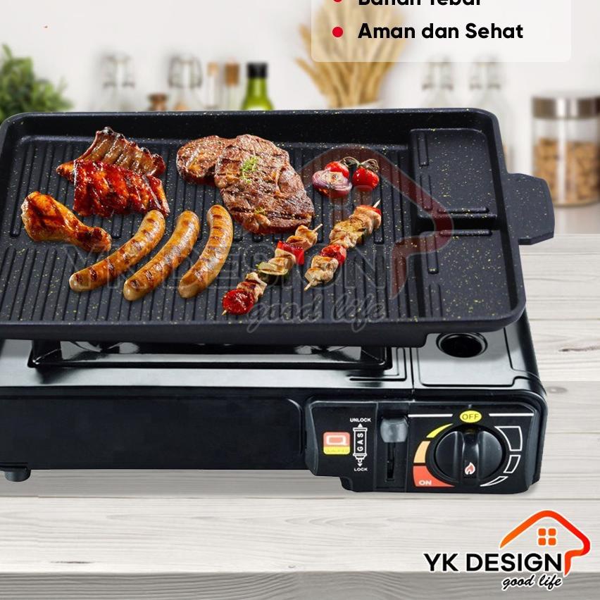 ♣ YK DESIGN Tempat Pemanggang Daging / Alat Panggang Daging / alat pemanggang BBQ Grill Pan YK-A ►