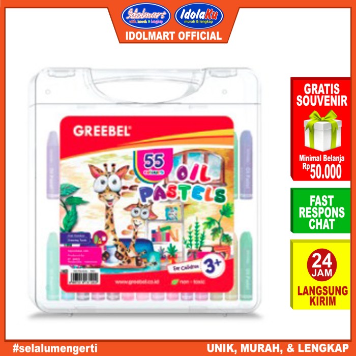 

Terlaris Idolmart Greebel Crayon/Krayon Kids Oil Pastel 55 Warna