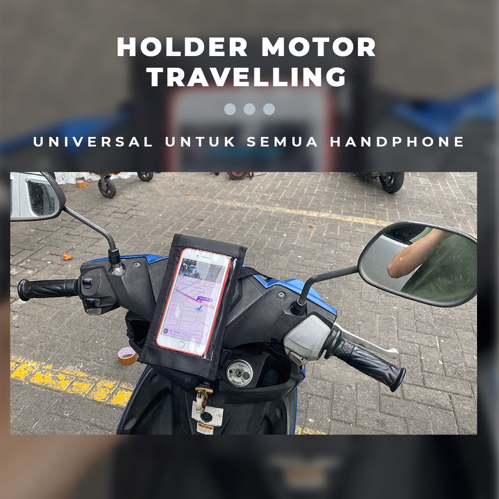 Tas Holder Hp Motor Waterproof Sarung Handphone Stang Sepeda Cover Pelindung Ponsel Hape Ojol Aman Anti Air | GROSIRXPRESS