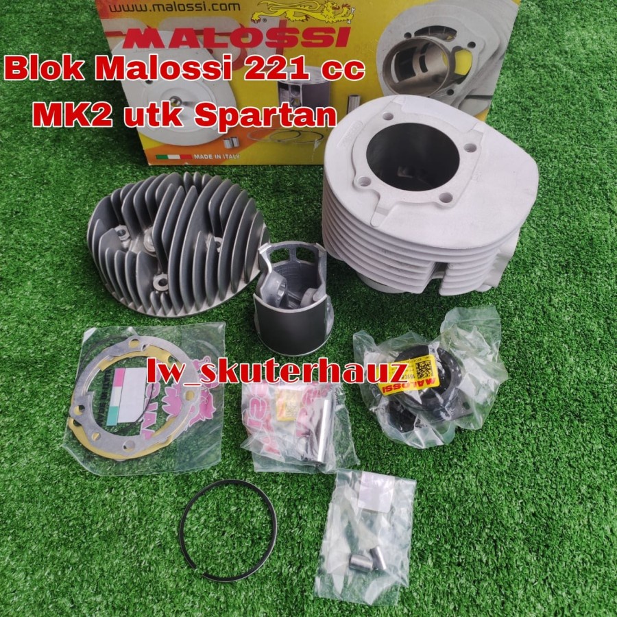 Blok Set Alloy MALOSSI MHR 221cc MK2 utk Excel PX 200 cc Spartan