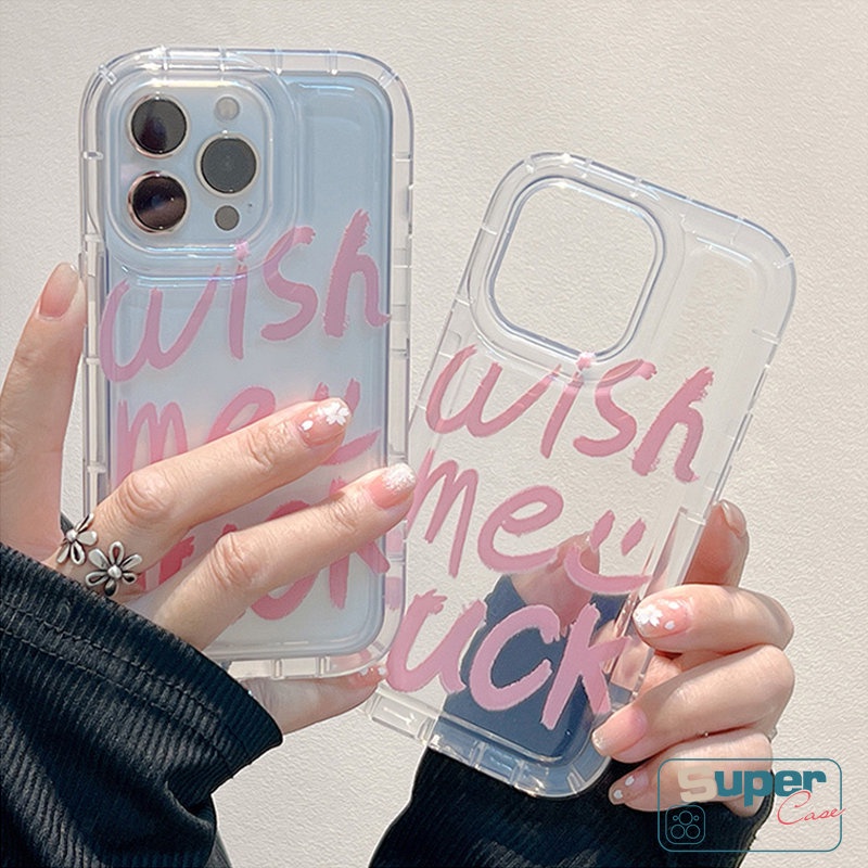 Ins Fashion Case Kompatibel Untuk iPhone 7Plus 8Plus 11 13 14 XR X XS 12 Pro MAX 6 6S 7 8 Plus MAX Grafiti Huruf Jatuh Bening Penutup Belakang Lembut TPU Shockproof Airbag Phone Case