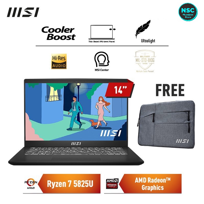 MSI Modern 14 C5M 9S7-14JK12-009 Ryzen 7 5825U 8GB 512GB 14" FHD WIN11