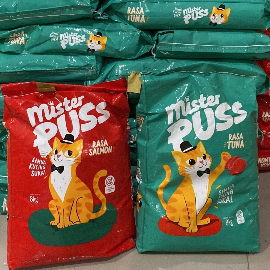 Expedisi mister puss 8 kg karungan rasa tuna dan salmon