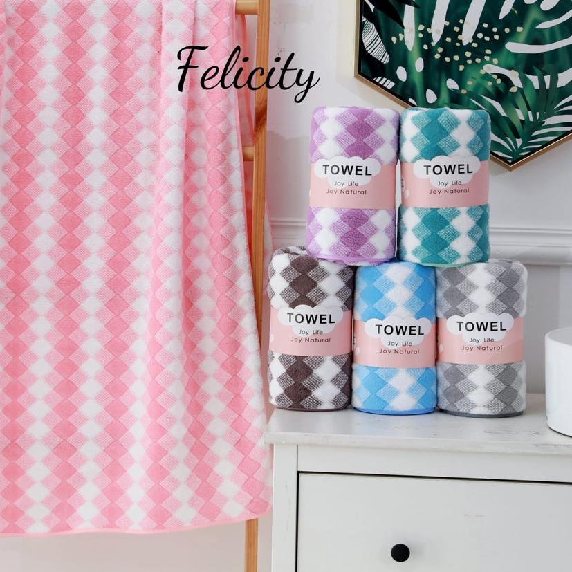❆ JH Handuk Microfiber uk 70x140 Motif Felicity ✴
