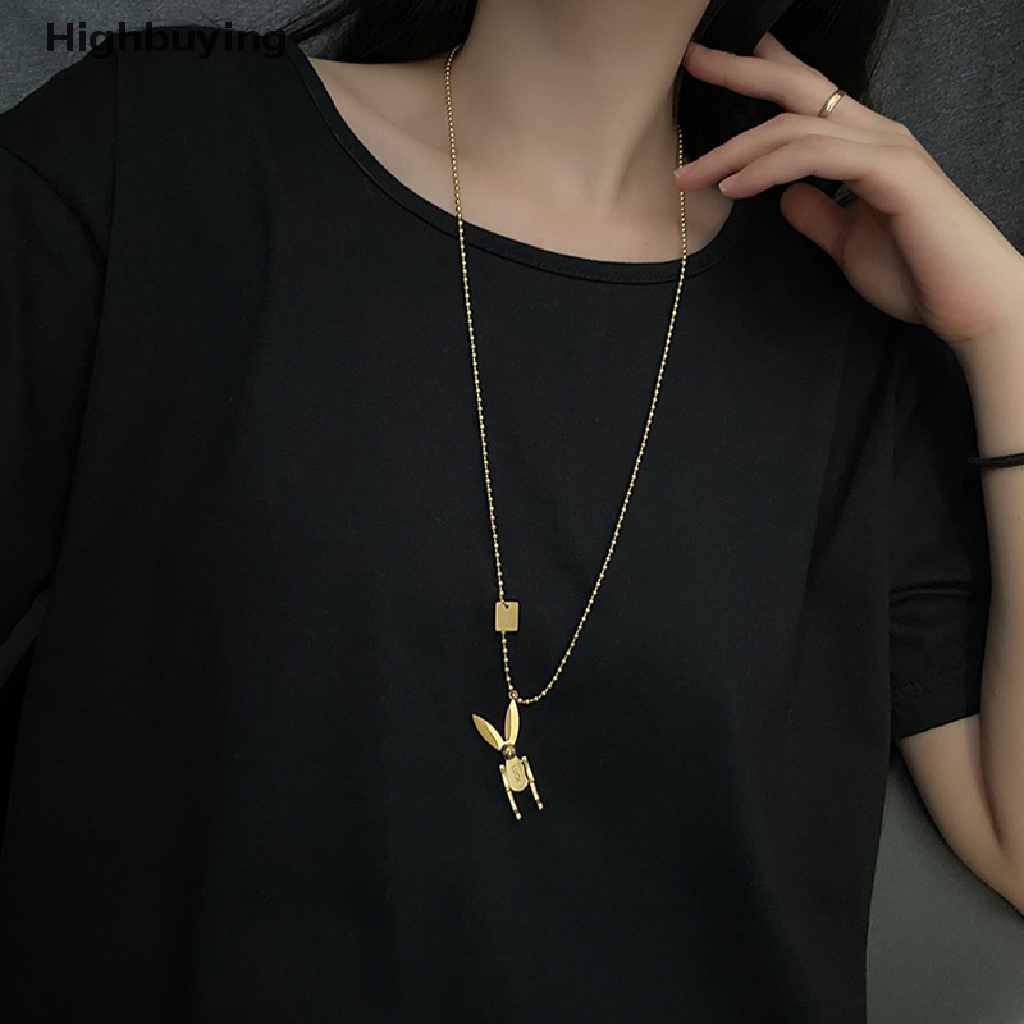 Hbid Trendy Rabbit Pendant Kalung Baja Titanium Gothic Lovers Pendant Keberuntungan Kelinci Perhiasan Untuk Wanita Aksesoris Fashion Glory