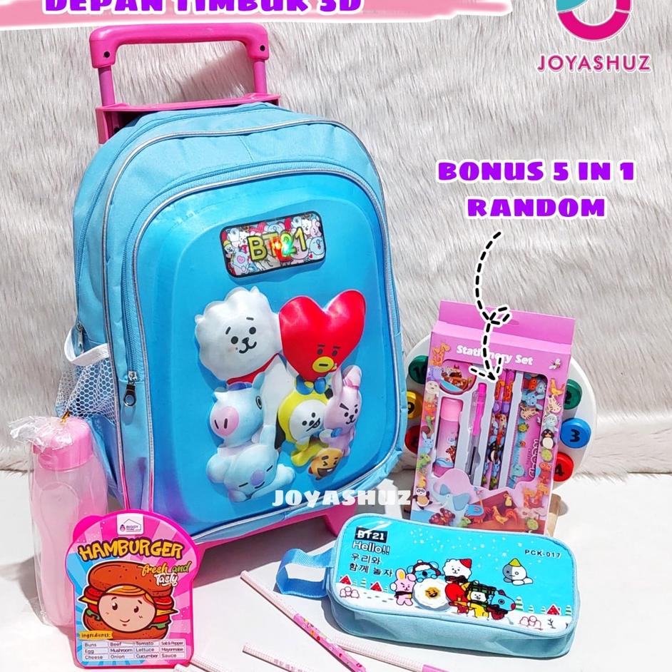 Bisa COD Tas Troli BT 3D LED Anak SD Berbonus - Ransel Troli Timbul LED - Tas Sekolah Anak SD Troli 
