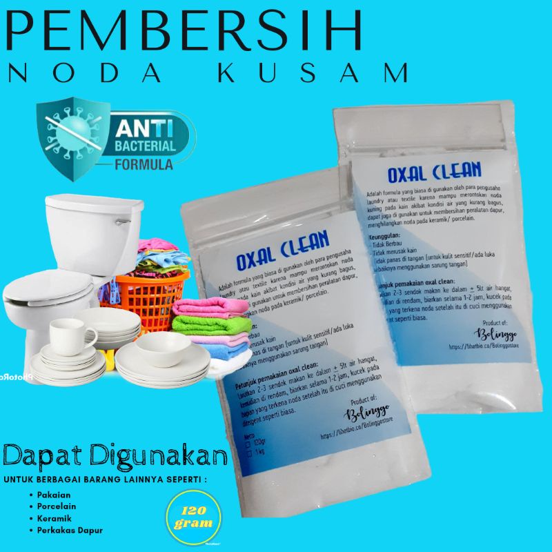 OXAL CLEAN 120gr | Formula Loundry | Penghilang Noda Kusam | Pembersih  Noda Baju | Serbuk Ajaib