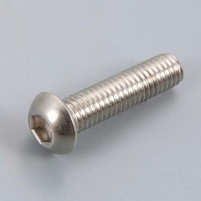 baut L BUTTON stainless steel M6 X 16 SS304 (HARGA PER BIJI)