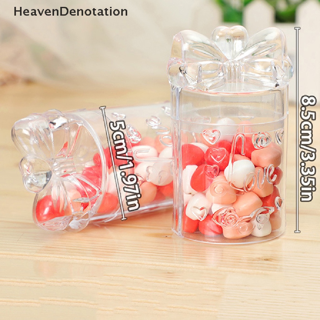 [HeavenDenotation] Kotak Permen Transparan Plastik Dengan Tutup Candy Gift Packaging Jewelry Candy Storage Box Souvenir Pernikahan Hadiah Pesta Box Container Dekorasi Rumah HDV